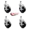 Service Caster 5 Inch Soft Rubber Wheel Swivel 1/2 Inch Threaded Stem Caster Set with Brake SCC SCC-TS20S514-SRS-TLB-121315-4 - alternate 3